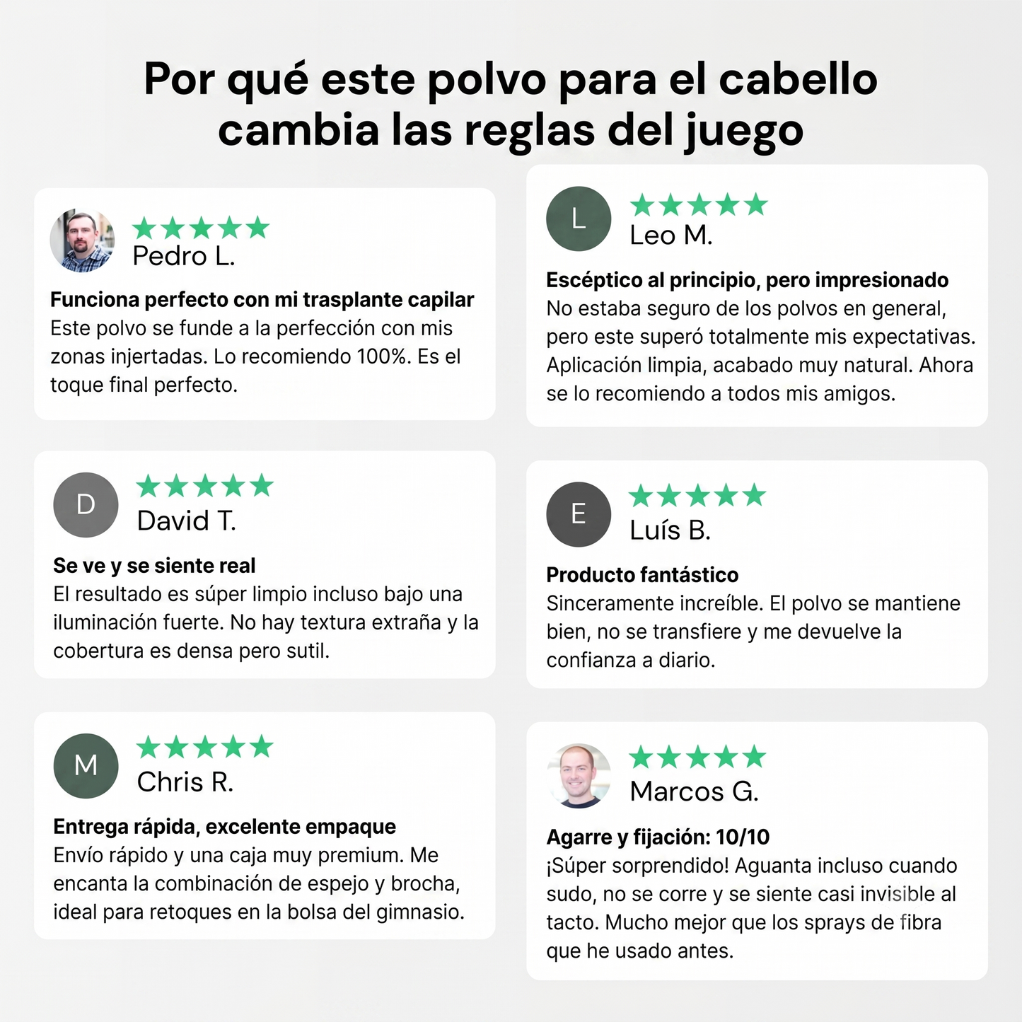 Polvo rellenador para densidad capilar