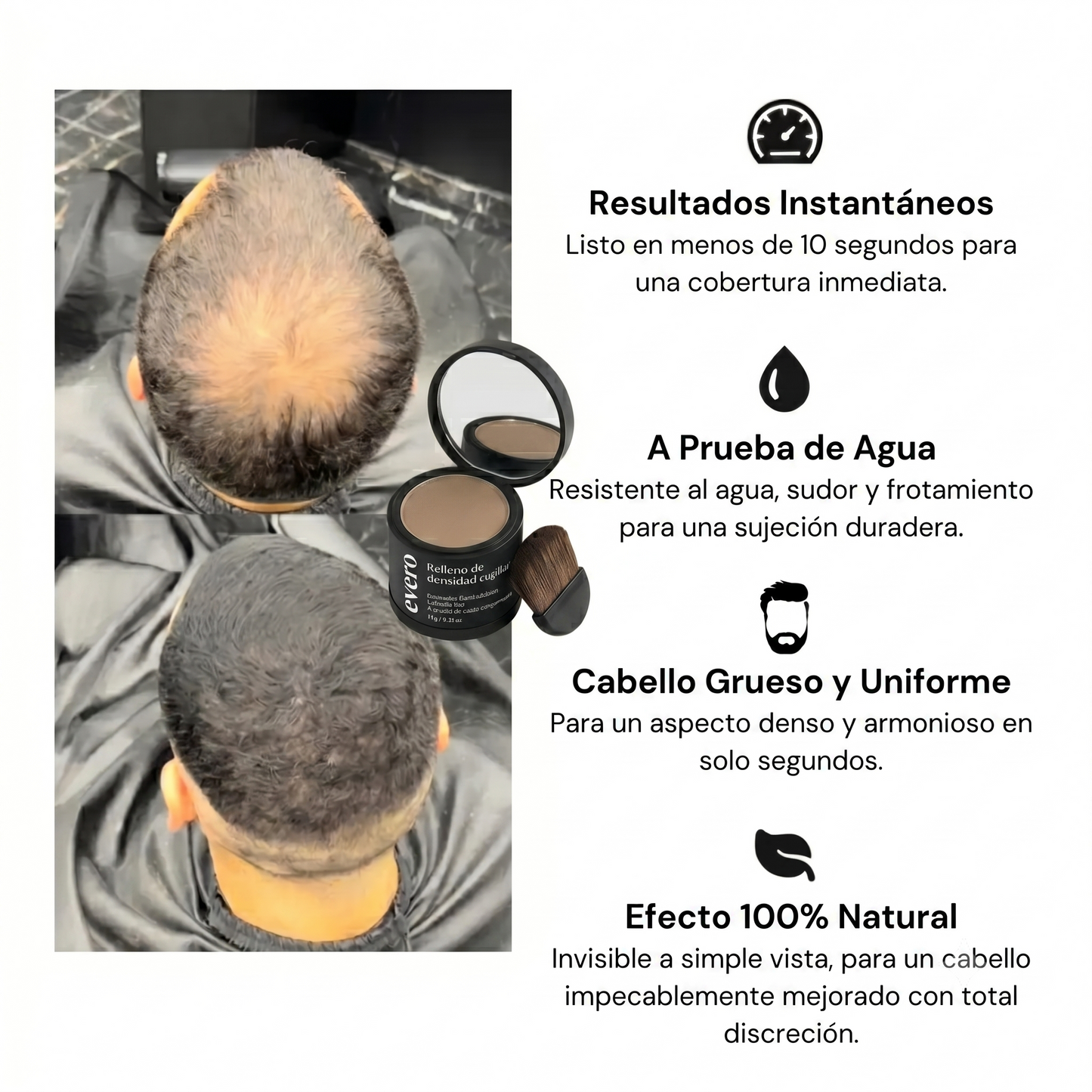 Polvo rellenador para densidad capilar